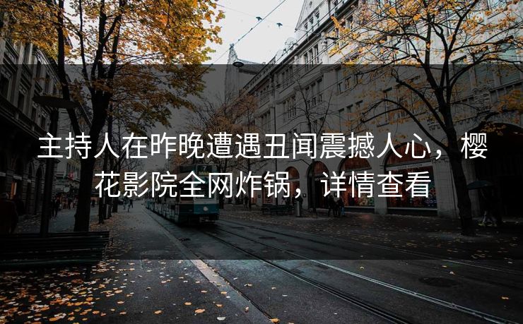 主持人在昨晚遭遇丑闻震撼人心，樱花影院全网炸锅，详情查看